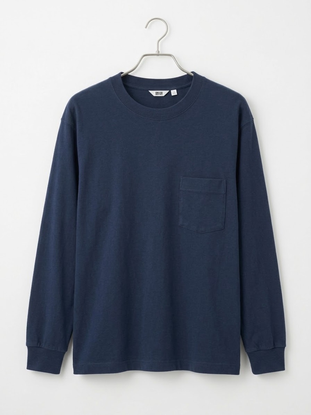 UNIQLO U Men's Navy Blue Long Sleeve Pocket Tee Minimalist Streetwear M